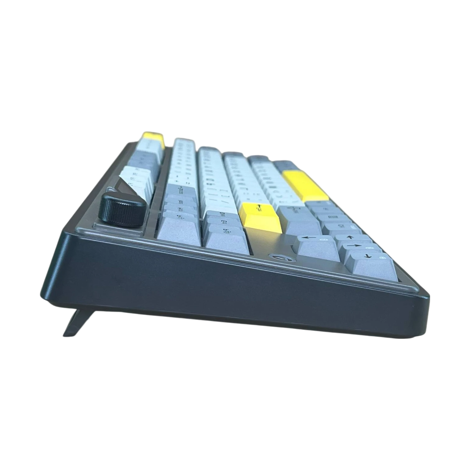 Ajazz AK870 – Ekranlı, Üç Modlu Siyah Gri Sarı Klavye - Gift Axis Switch