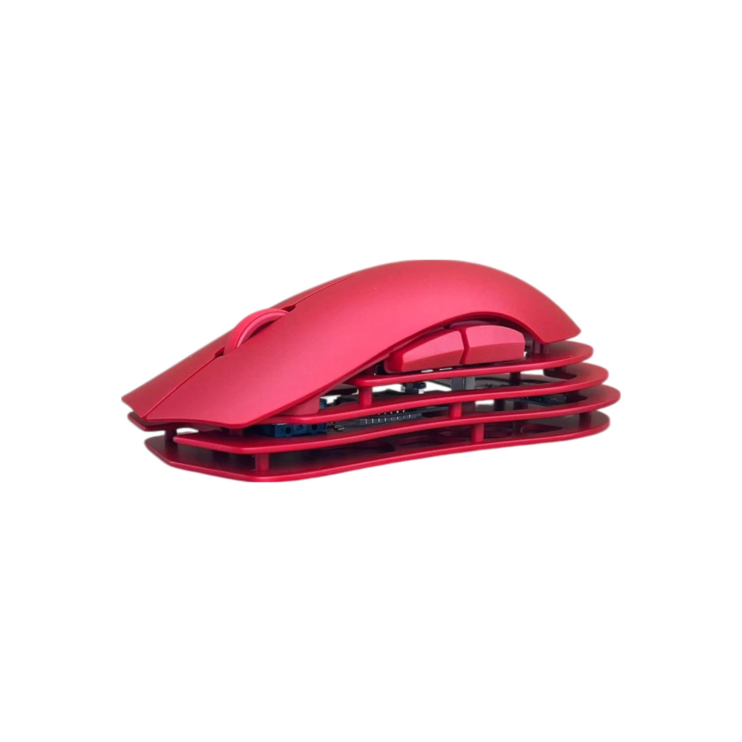 Ajazz M259  Üç Modlu Mouse Huanuo Mavi/Pembe Noktalı Switch - Kırmızı