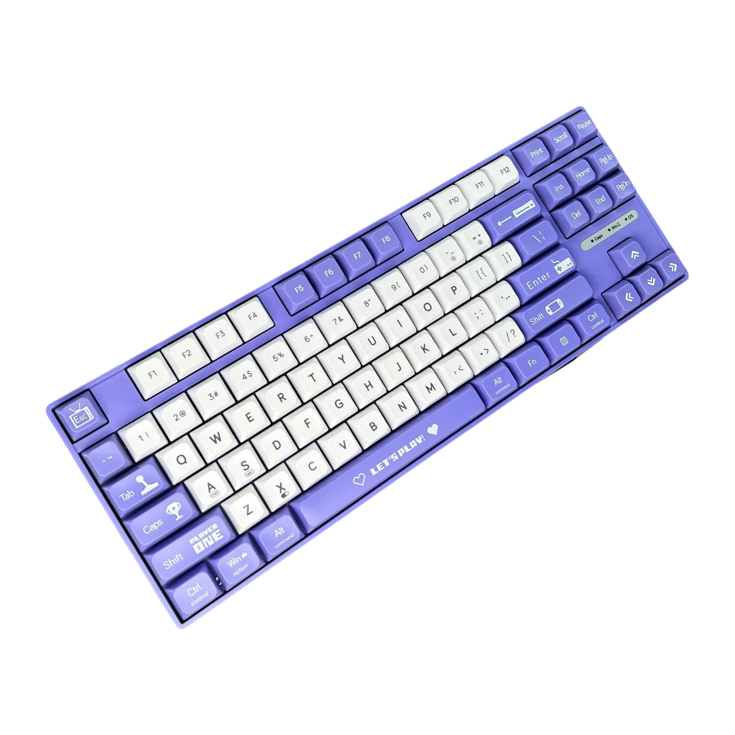 Ajazz AK870MC   Kablolu Mekanik Klavye - Lineer/Taktile Switch - Mor Beyaz