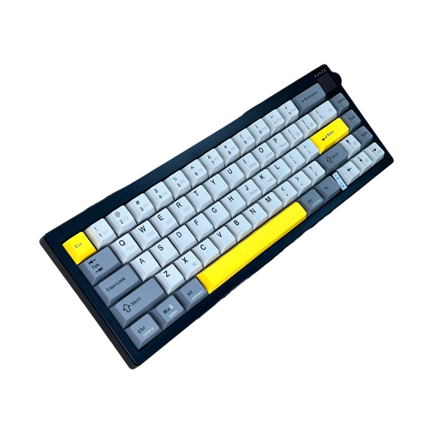 Ajazz AK650 Dreamweaver Switch Orijinal Siyah Gri Sarı Üç Modlu Ekranlı RGB Klavye