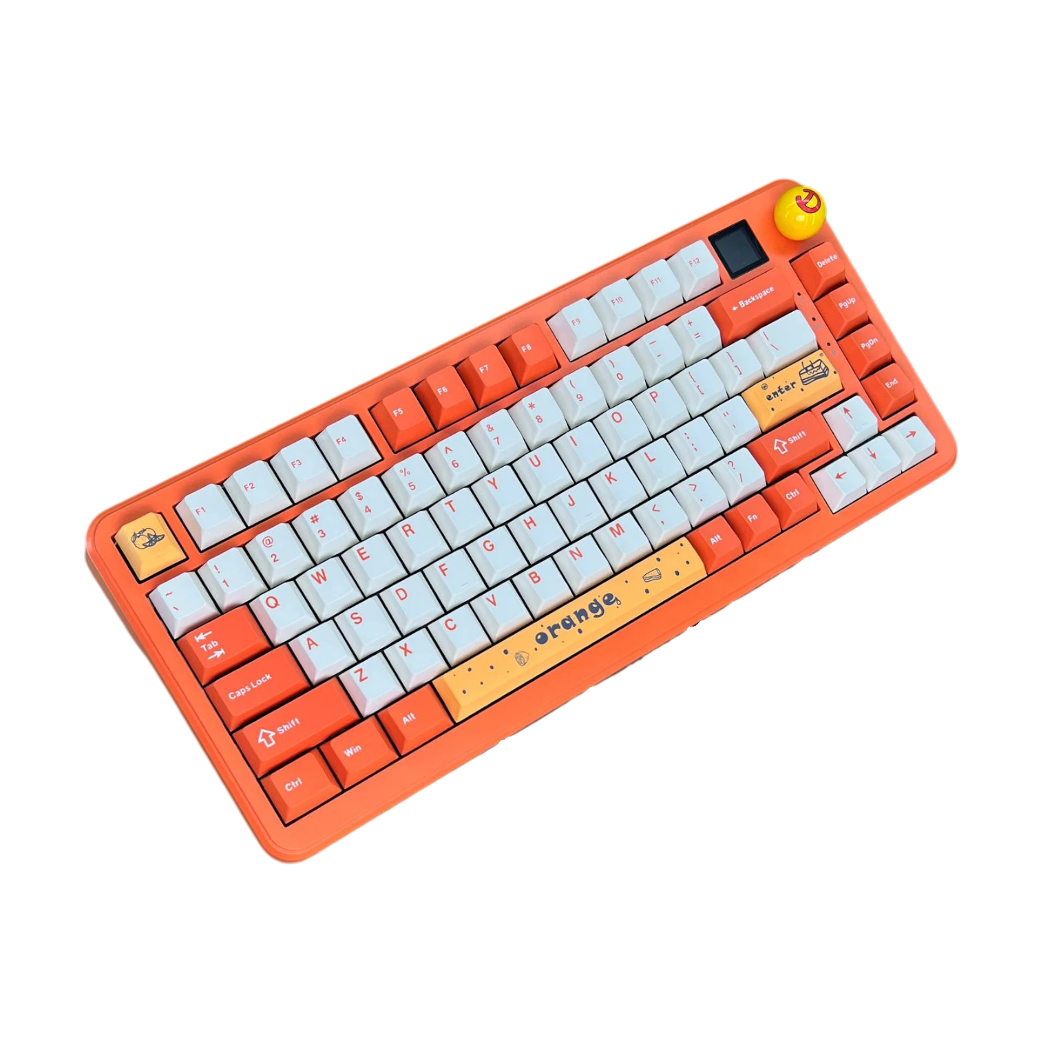 Ajazz AK820 MAX PLUS - RGB Işıklı Turuncu Beyaz Mekanik Klavye - Avocado Linear Switch