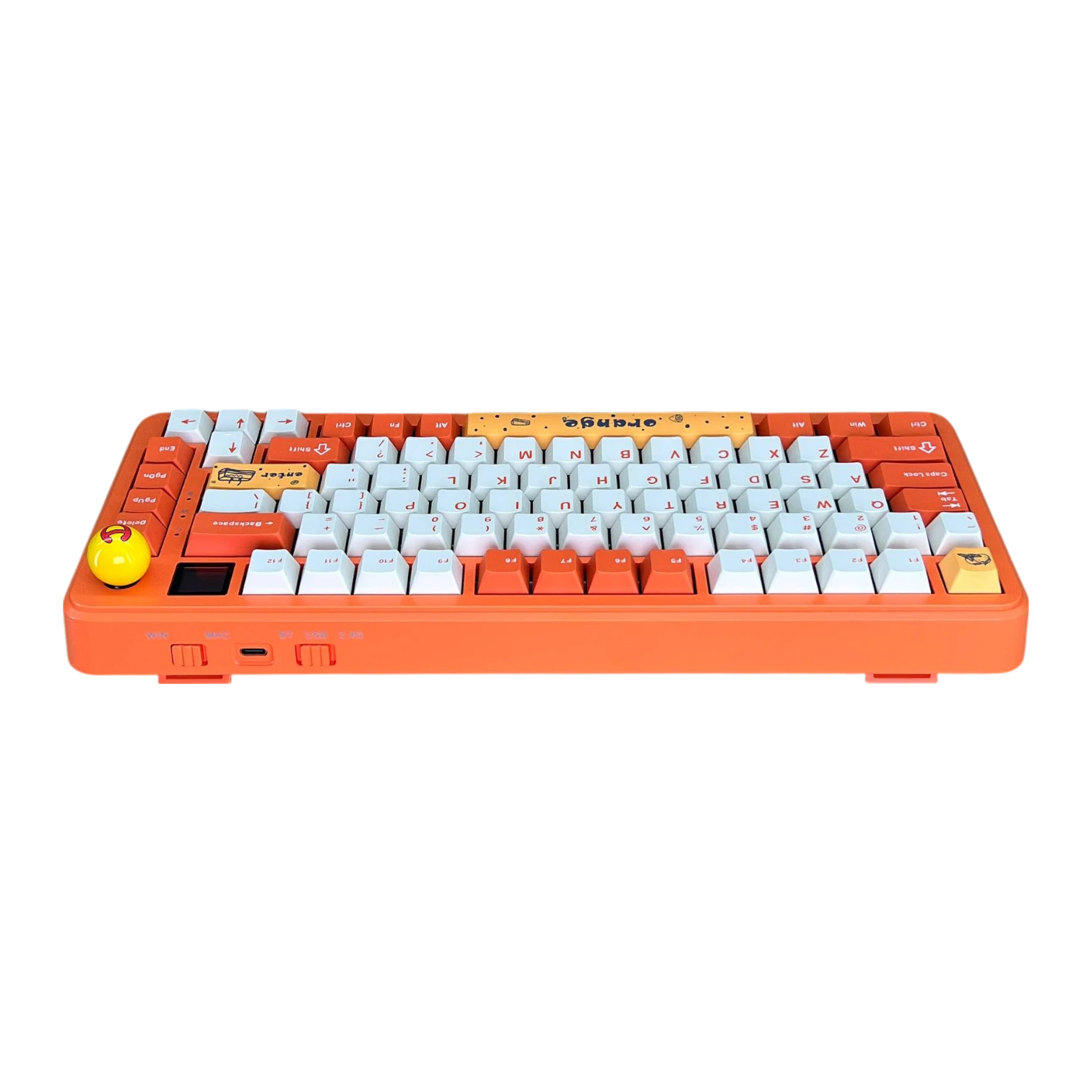 Ajazz AK820 MAX PLUS - RGB Işıklı Turuncu Beyaz Mekanik Klavye - Avocado Linear Switch