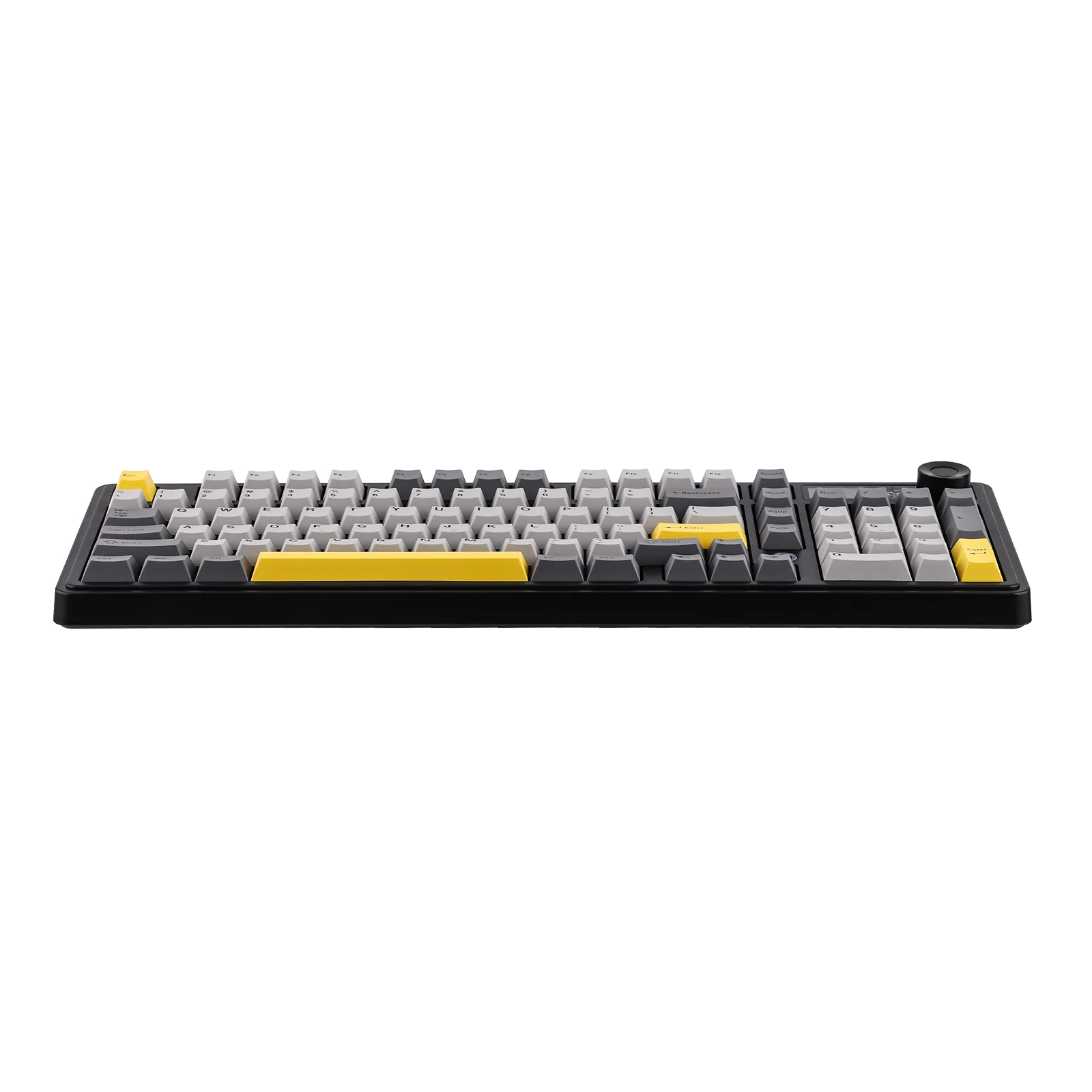 Ajazz AK980 – Siyah Gri Sarı Temalı, Ekranlı RGB Mekanik Klavye (Sessiz Switch, Üç Modlu)