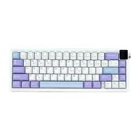 Ajazz AK650 Flying Fish Switch Mor Beyaz ve  Mavi Üçlü mod Rgb Tft Ekranlı Klavye