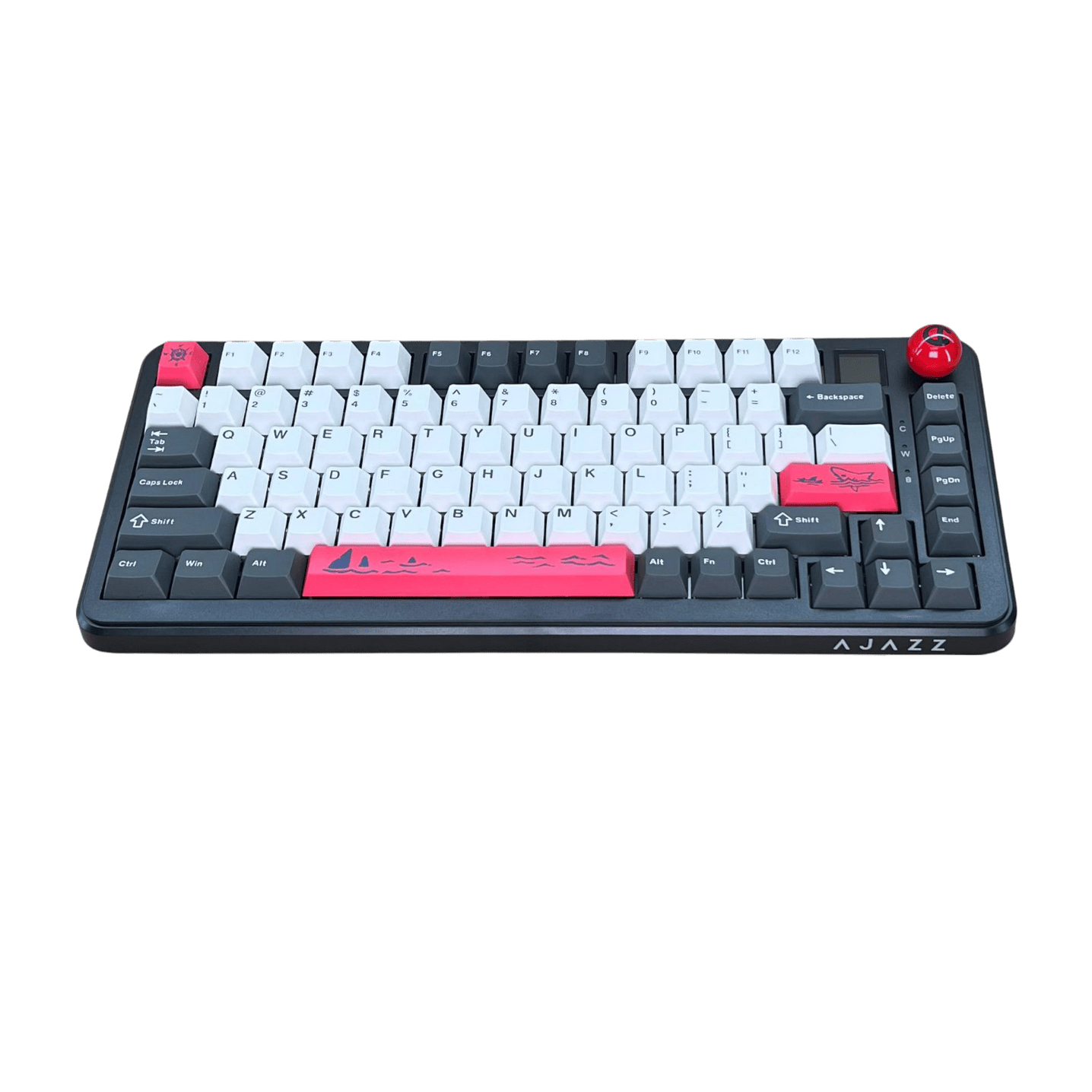 Ajazz AK820 MAX PLUS – Ekranlı, RGB Işıklı Siyah Gri Klavye (Üç Modlu) - Avocado Linear Switch