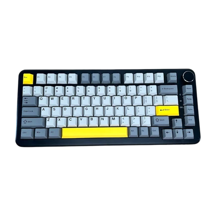 Ajazz AK820 MAX – RGB Işıklı Siyah Gri Sarı Kablolu Klavye F4 Edition - Meridian Axis Switch
