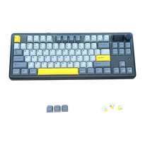 Ajazz AK870 – Ekranlı, Üç Modlu Siyah Gri Sarı Klavye - Gift Axis Switch