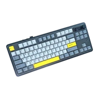 Ajazz AK870 – Ekranlı, Üç Modlu Siyah Gri Sarı Klavye - Gift Axis Switch