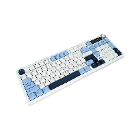 Ajazz AK980 – Mavi-Beyaz-Lacivert Temalı, Ekranlı RGB Mekanik Klavye (Sessiz Switch, Üç Modlu)