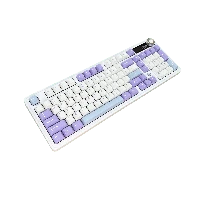 Ajazz AK980 – Mor-Beyaz-Mavi Temalı, Ekranlı RGB Mekanik Klavye (Sessiz Switch, Üç Modlu)