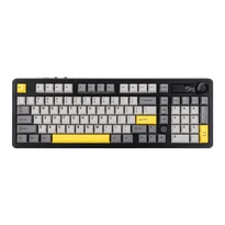 Ajazz AK980 – Siyah Gri Sarı Temalı, Ekranlı RGB Mekanik Klavye (Sessiz Switch, Üç Modlu)