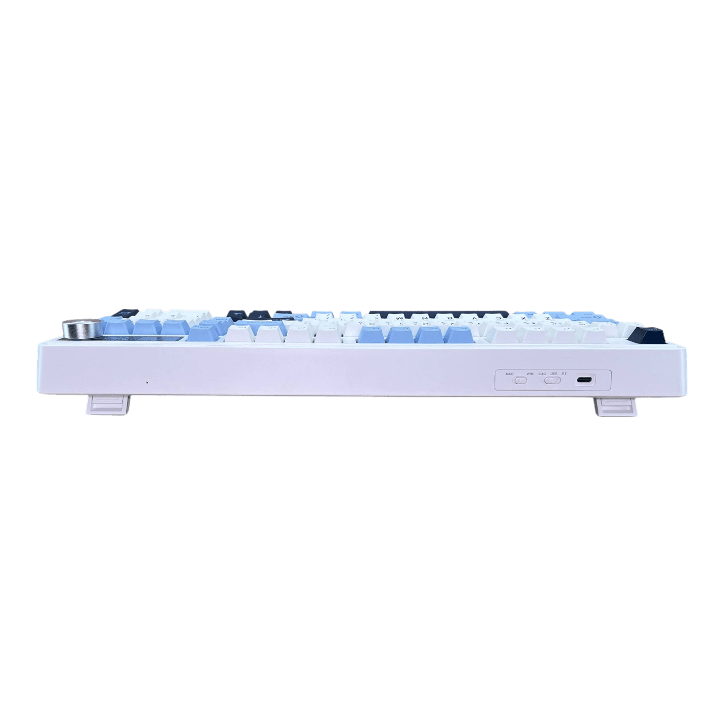 Ajazz AK980 – Mavi-Beyaz-Lacivert Temalı, Ekranlı RGB Mekanik Klavye (Sessiz Switch, Üç Modlu)