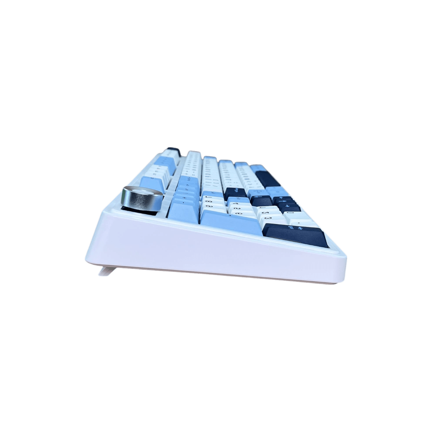Ajazz AK980 – Mavi-Beyaz-Lacivert Temalı, Ekranlı RGB Mekanik Klavye (Sessiz Switch, Üç Modlu)
