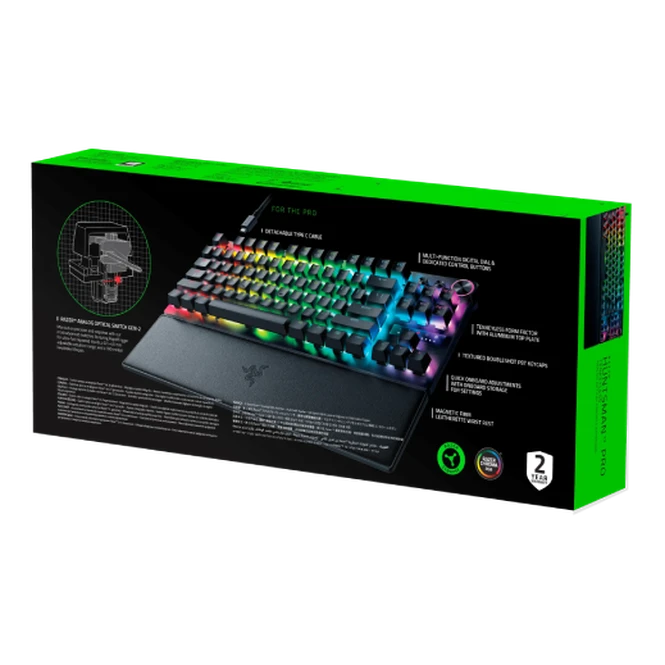 Razer Huntsman V3 Pro TKL Oyuncu Klavye (Kablolu) - Gen‑2 Analog Optical Switch (Lineer) - Siyah