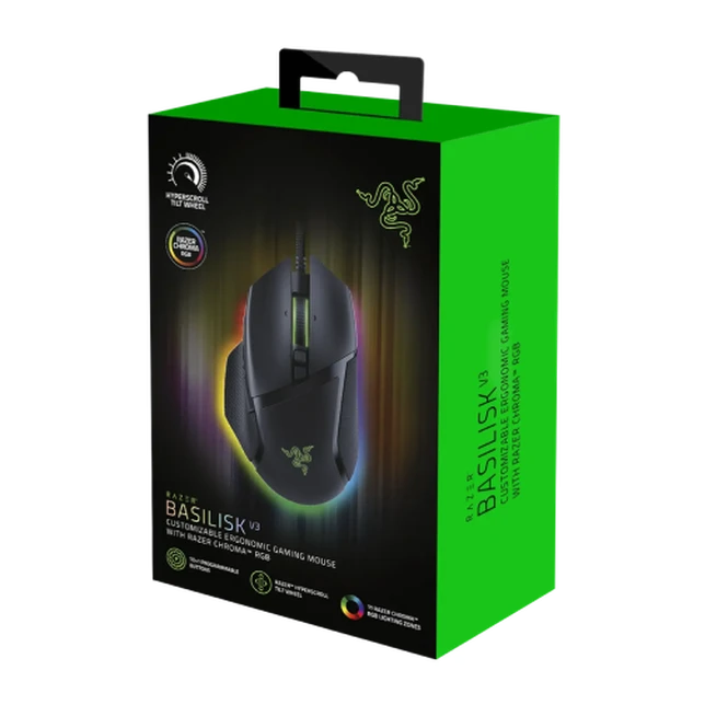 Razer Basilisk V3 Kablolu RGB Gaming Mouse  Razer 2. Nesil Optik Switch - siyah