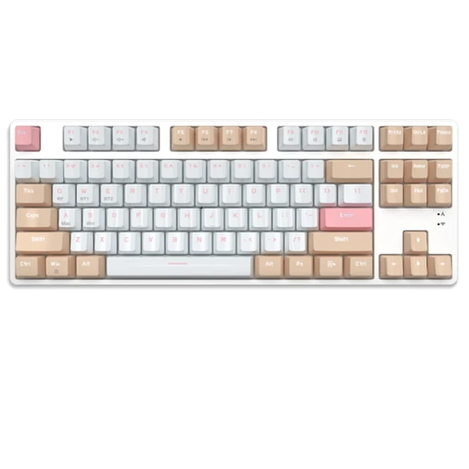 Ajazz AK871 Cheerful Çift Modlu Kablosuz (BT 5.0 + 2.4 GHz) Mekanik Klavye